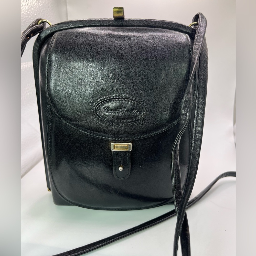 VINTAGE BLACK COCCI NELLA CROSSBODY  LEATHER BAG - W GERMANY